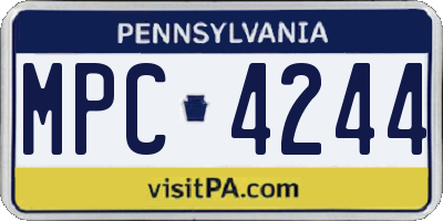 PA license plate MPC4244