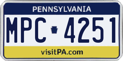 PA license plate MPC4251