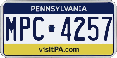 PA license plate MPC4257