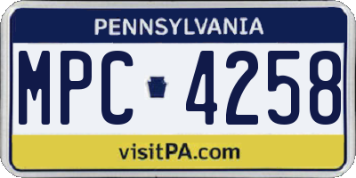 PA license plate MPC4258