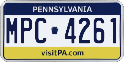 PA license plate MPC4261