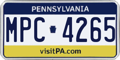 PA license plate MPC4265