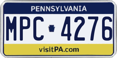 PA license plate MPC4276