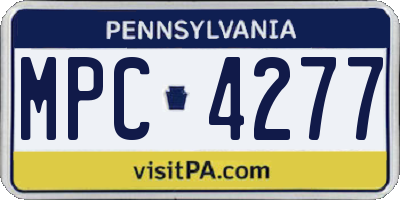 PA license plate MPC4277