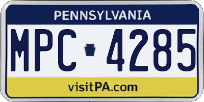 PA license plate MPC4285