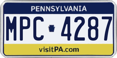 PA license plate MPC4287
