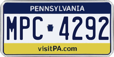 PA license plate MPC4292