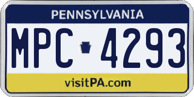 PA license plate MPC4293