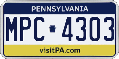 PA license plate MPC4303