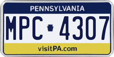 PA license plate MPC4307