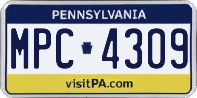 PA license plate MPC4309