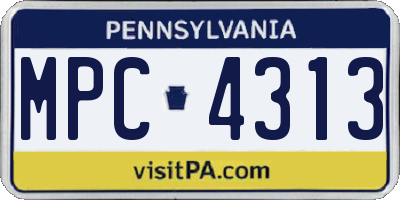 PA license plate MPC4313