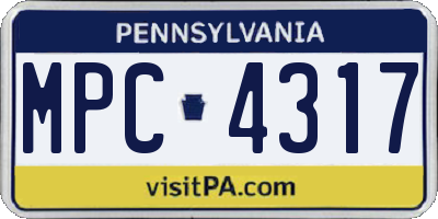 PA license plate MPC4317