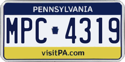 PA license plate MPC4319