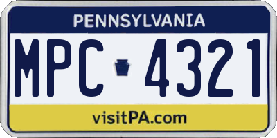 PA license plate MPC4321