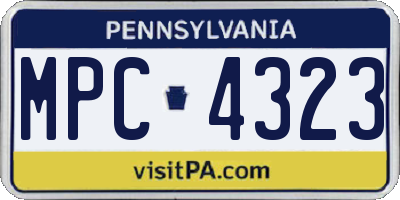 PA license plate MPC4323