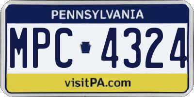 PA license plate MPC4324
