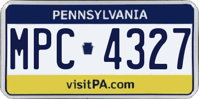 PA license plate MPC4327
