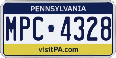 PA license plate MPC4328