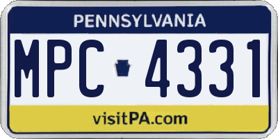 PA license plate MPC4331
