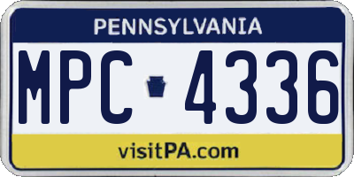 PA license plate MPC4336