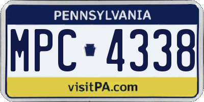 PA license plate MPC4338