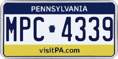 PA license plate MPC4339