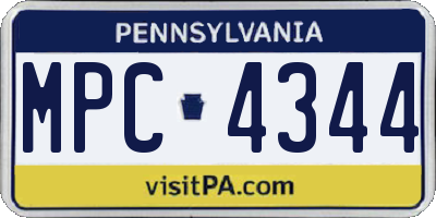 PA license plate MPC4344