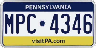 PA license plate MPC4346