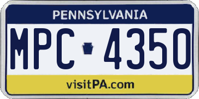 PA license plate MPC4350