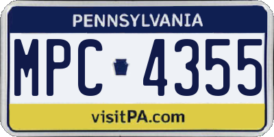 PA license plate MPC4355