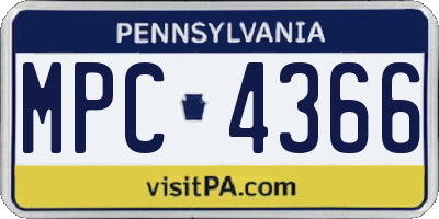 PA license plate MPC4366