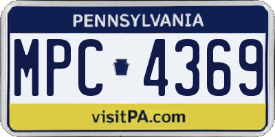 PA license plate MPC4369