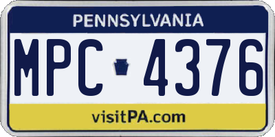PA license plate MPC4376