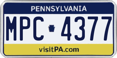 PA license plate MPC4377