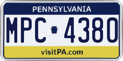 PA license plate MPC4380