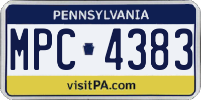 PA license plate MPC4383