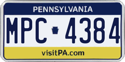 PA license plate MPC4384