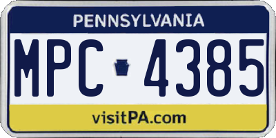 PA license plate MPC4385