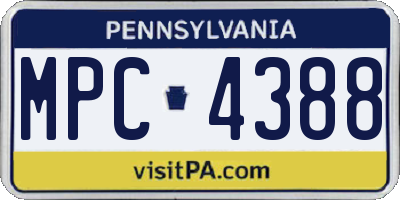 PA license plate MPC4388