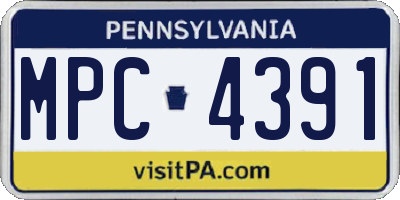 PA license plate MPC4391