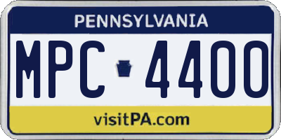 PA license plate MPC4400