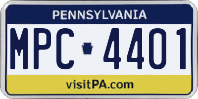 PA license plate MPC4401