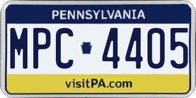 PA license plate MPC4405