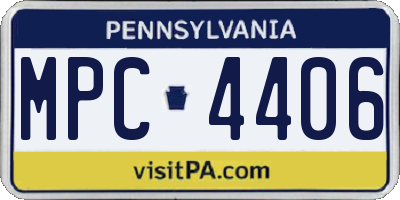 PA license plate MPC4406