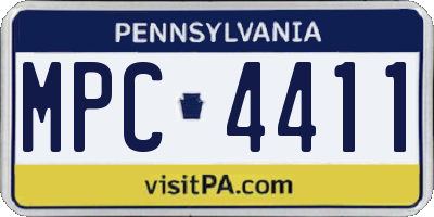 PA license plate MPC4411