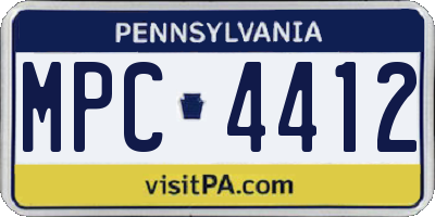 PA license plate MPC4412