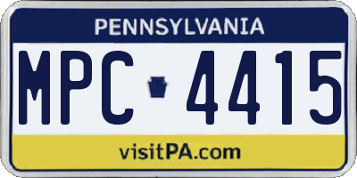 PA license plate MPC4415