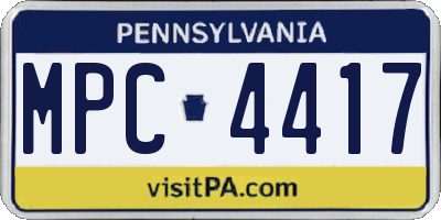 PA license plate MPC4417