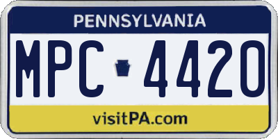PA license plate MPC4420